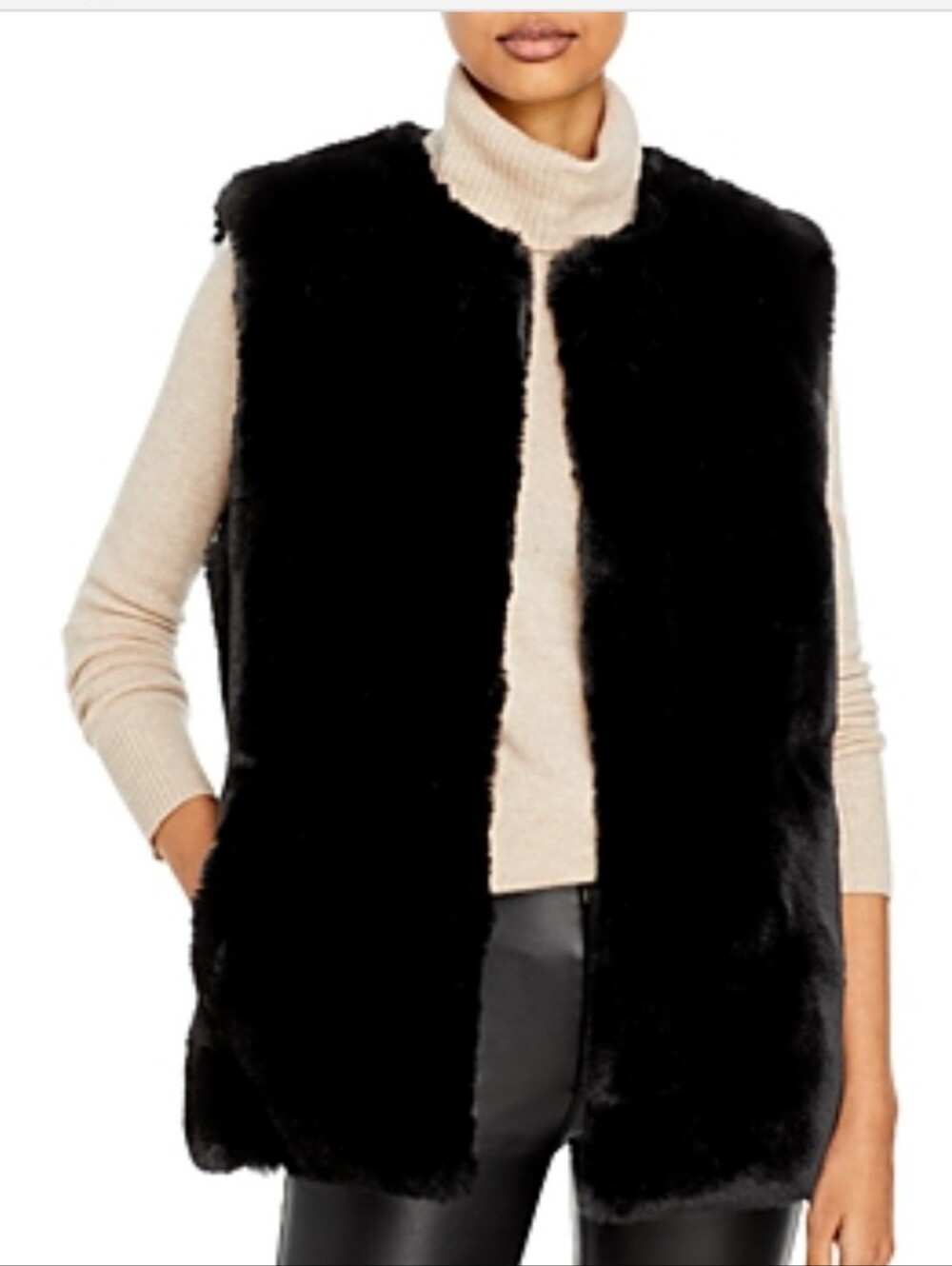 Surell Rex Rabbit Faux Fur VestColor:BlackSize:Medium. NWT GIFT Fall Winter